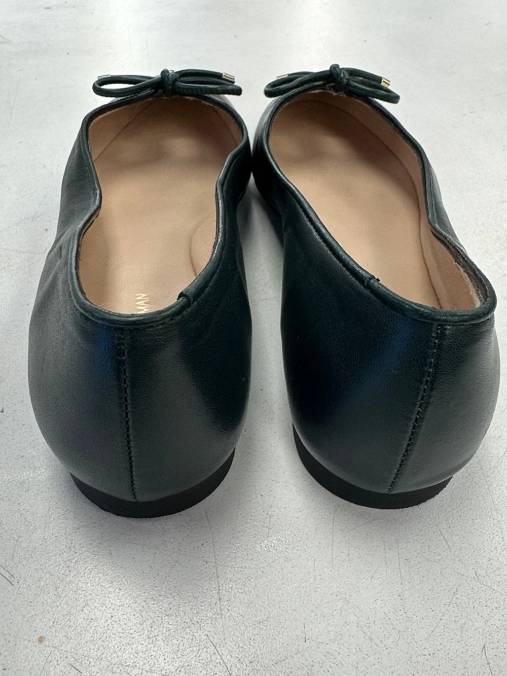 Stuart Weitzman Dark Green Leather Bow Ballet Flats women size 7 - Picture 7 of 9
